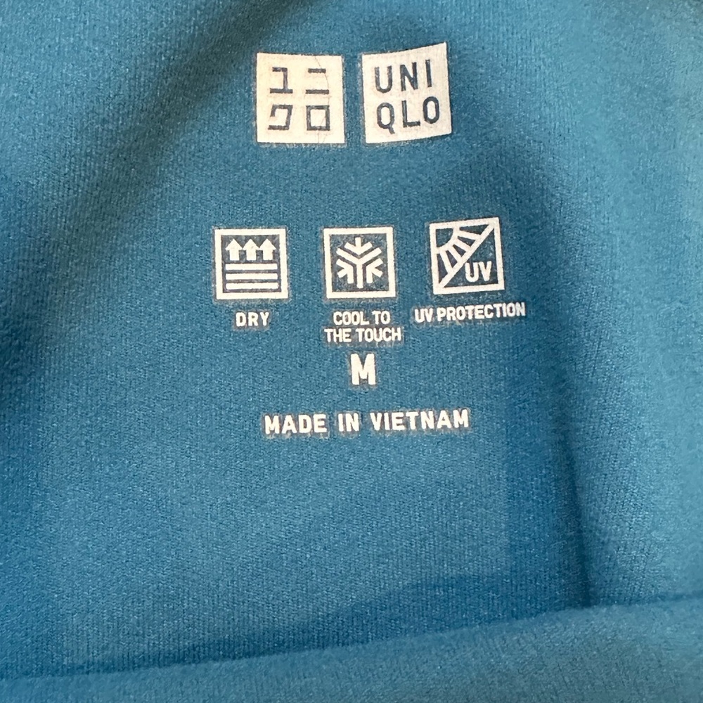 Uniqlo AIRism High Rise Capri Leggings Medium - Blue with pockets - Picture 5 of 11